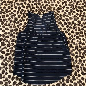 JOIE silk tank. Navy and White stripe.